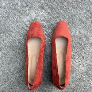 Terracotta Faux Suede Low Block Heel Size 8.5
